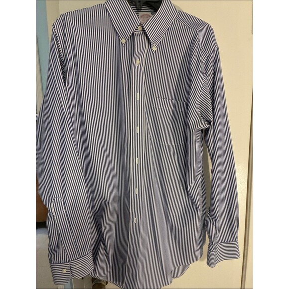 Brooks Brothers Other - Brooks Brothers Navy and White Striped Button-Down Dress Shirt